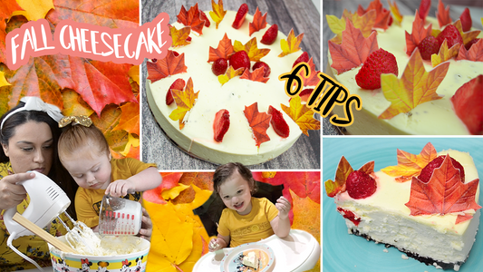 Classic New York Creamy Fall Cheesecake:  Edible Leaves, Easy, 6 Tips, Philadelphia Style